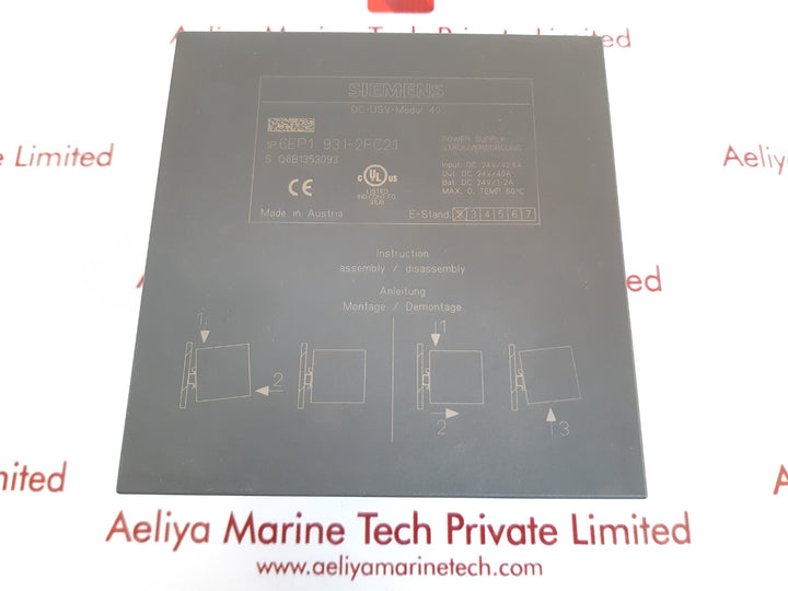Siemens dc-usv-modul 40 6ep1 931-2fc21 power supply
