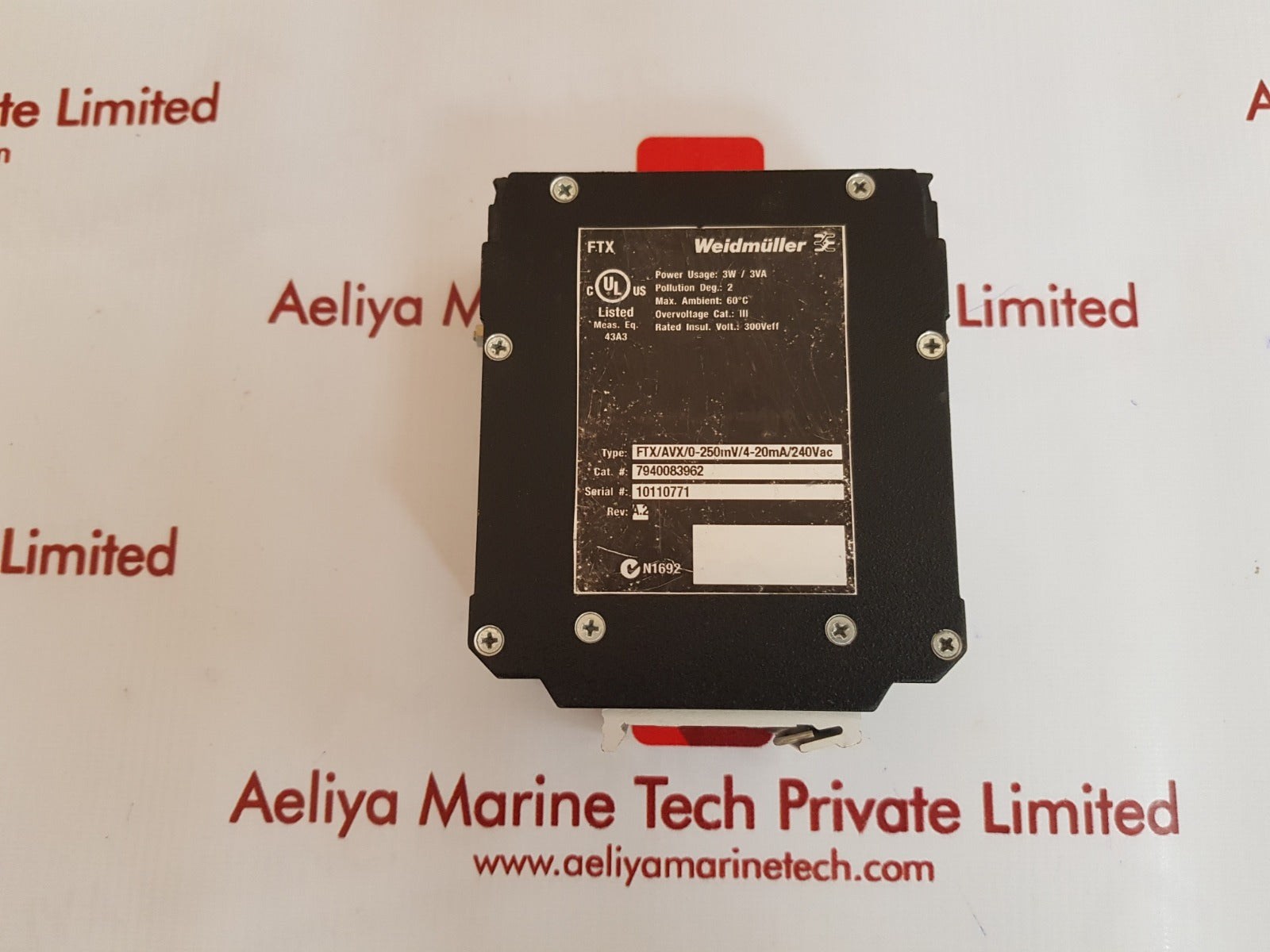 Weidmuller ftx/avx/0-250v/4-20ma/240vac transmitter