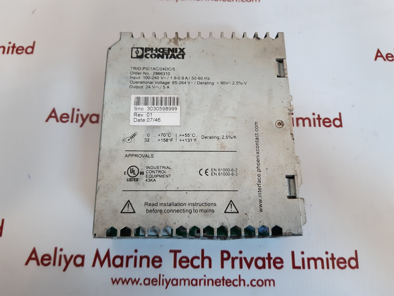 Phoenix contact trio-ps/1ac/24dc/5 power supply module