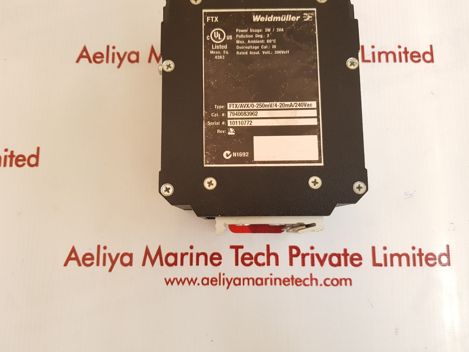 Weidmuller ftx/avx/0-250mv/4-20ma/240vac transmitter 24vdc