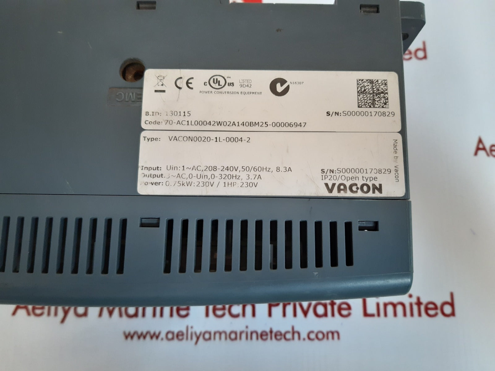 Vacon vacon0020-1l-0004-2 drive