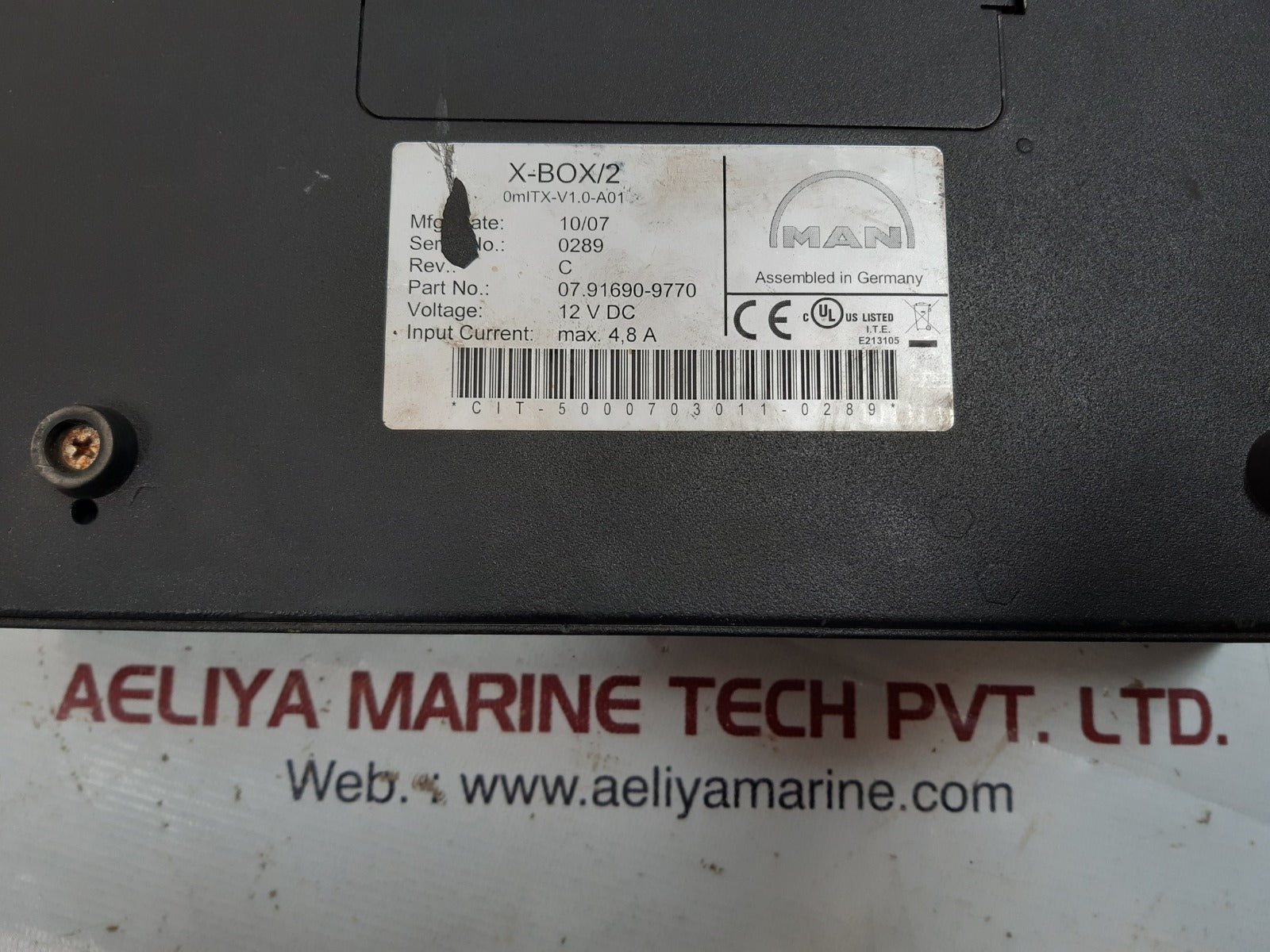 Man X-box/2 Omitx-v1.0-a01 Industrial Pc 07.91690-9770 Controller (Not Working)