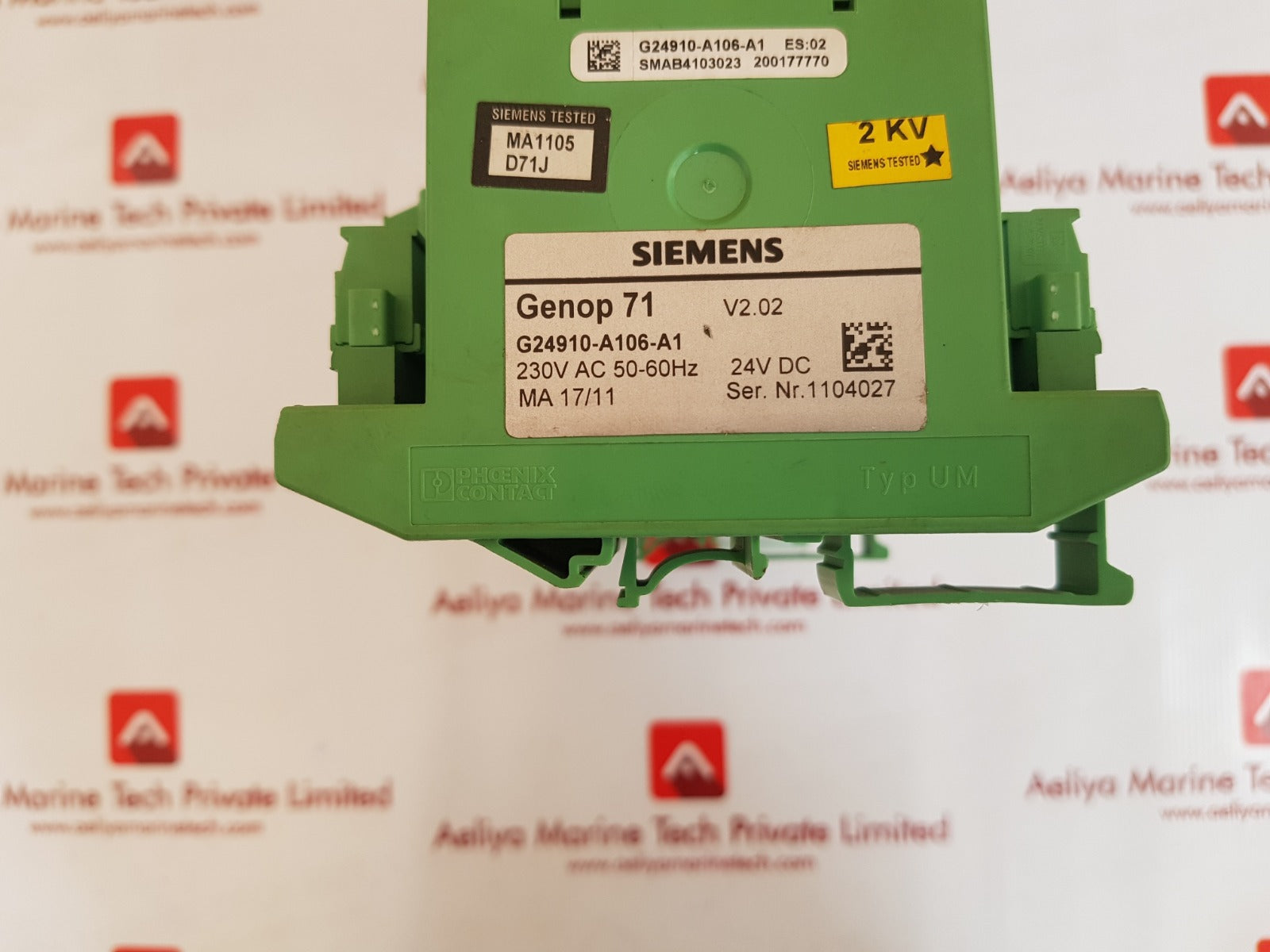 Siemens genop 71 generator protect and synchronising unit g24910-a106 ...