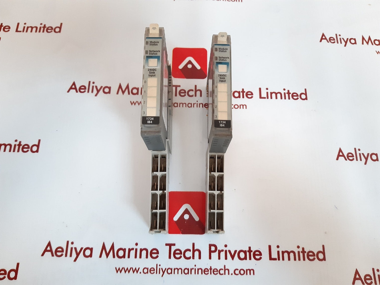 Allen-bradley 1734-ib4 ser.c input module with 1734-mb ser.a mounting base 