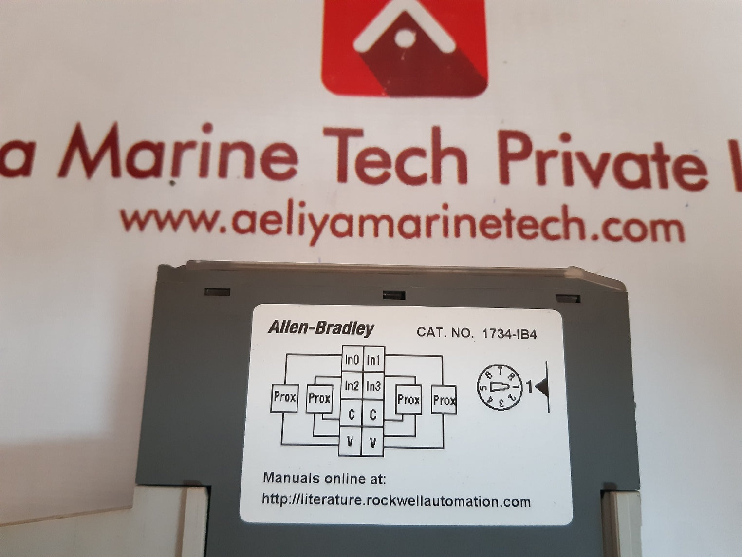 Allen-bradley 1734-ib4 ser.c input module with 1734-mb ser.a mounting base 
