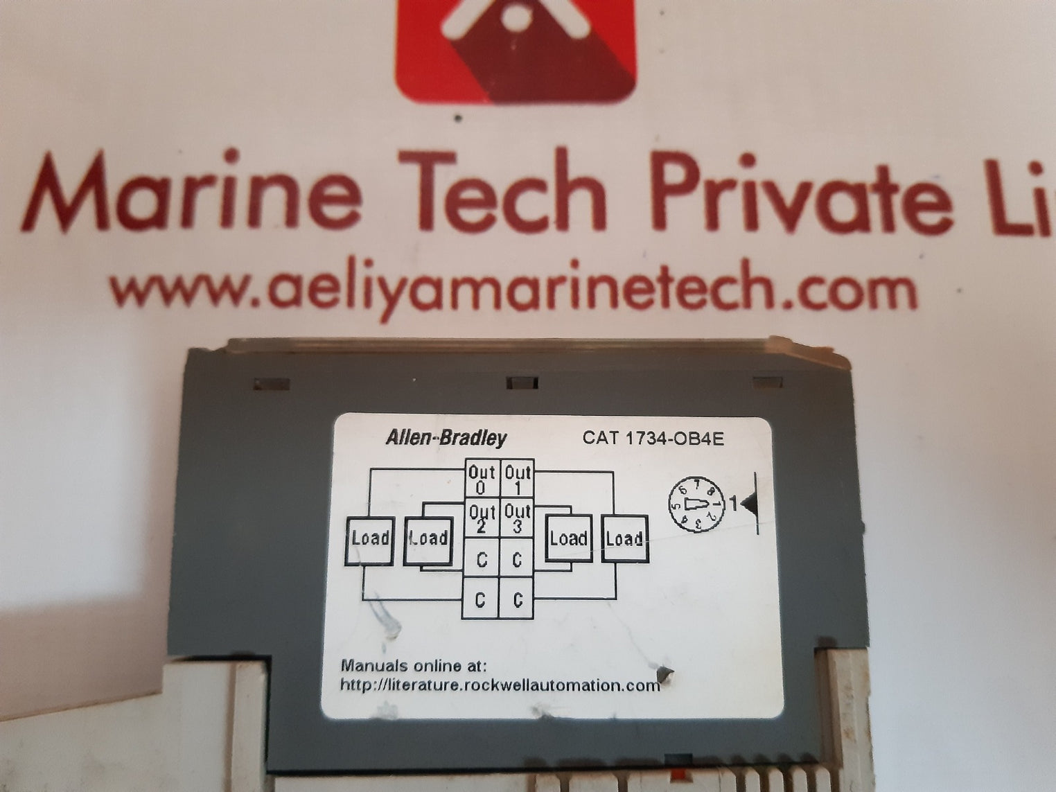 Allen-bradley 1734-ob4e ser.c input module with 1734-mb ser.a mounting base 