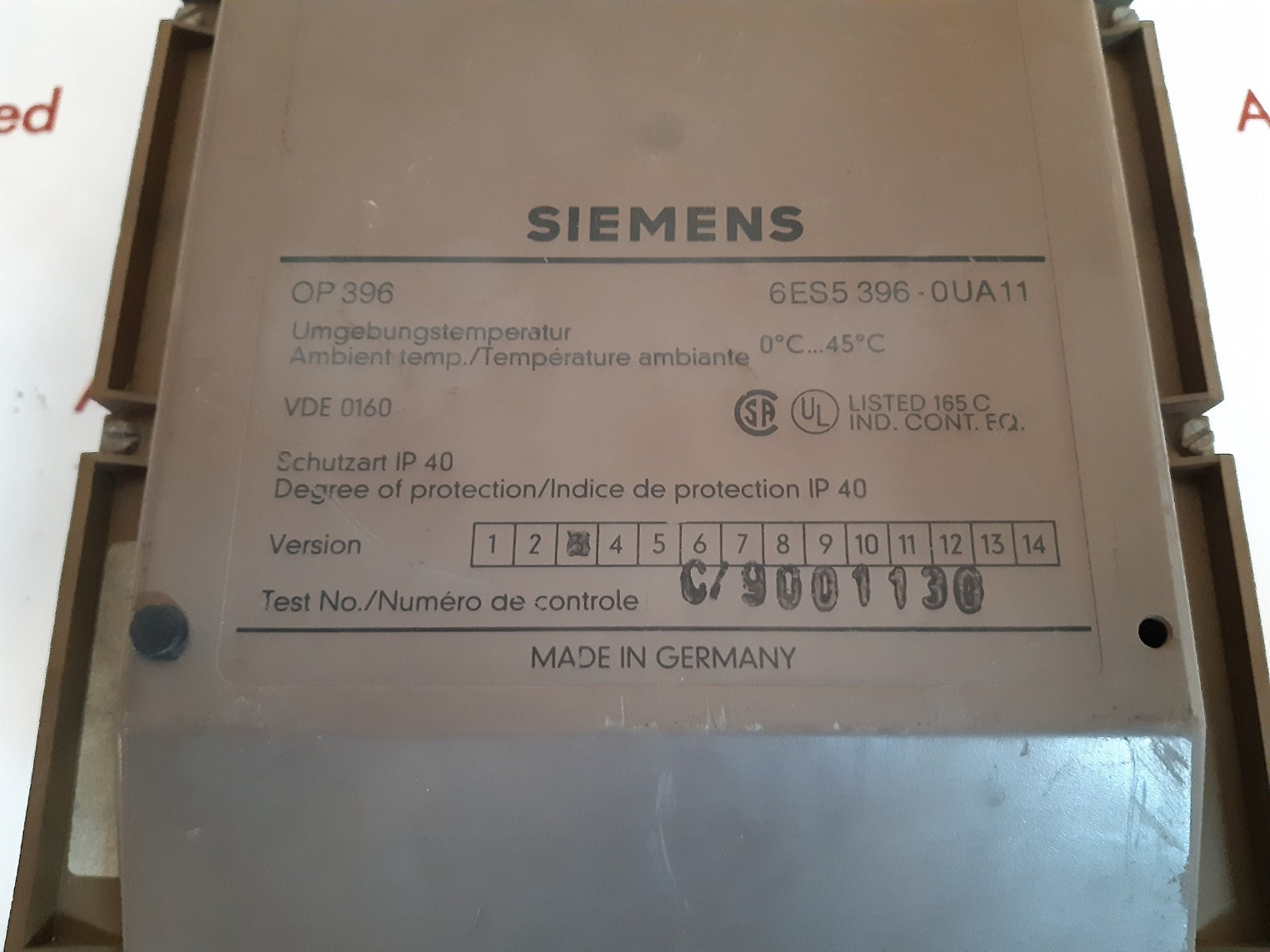 Siemens op 396 operator panel 6es5 396 -oua11