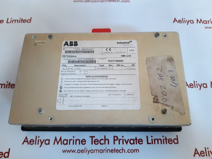 Abb ref542 plus hmi unit 1vcf750090r801