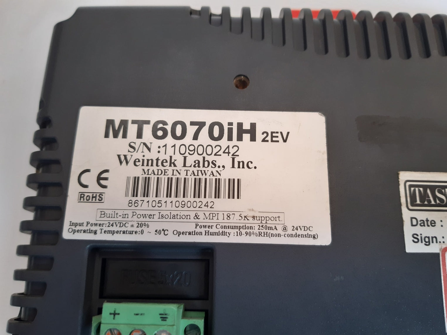 Weintek easyview mt6070ih 2ev touch screen panel