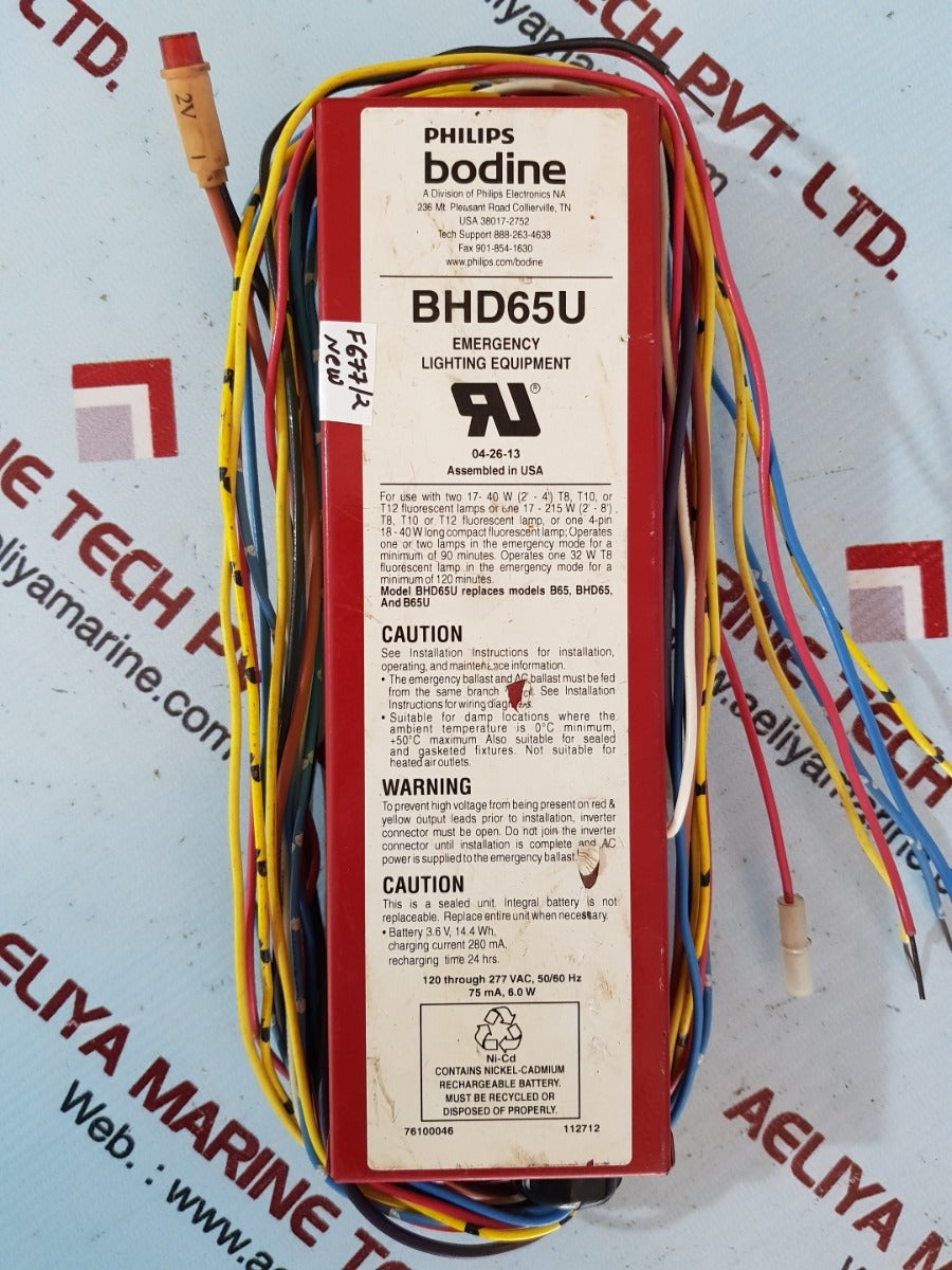 Philips bodine bhd65u ballast emergency light