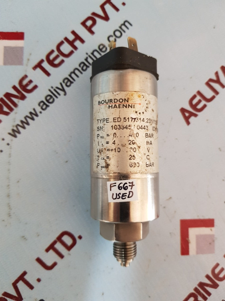 Bourdon haenni ed 5177314.231/155 pressure transducer