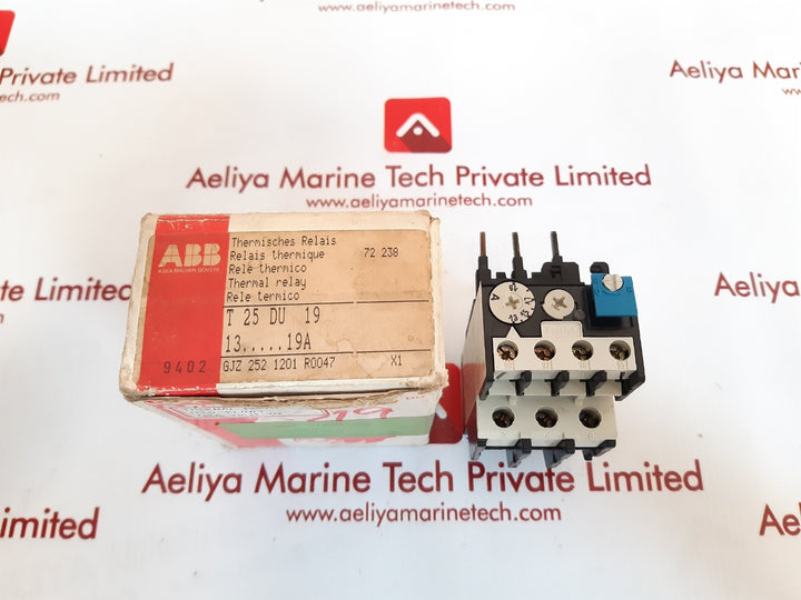 Abb t25 du 19 thermal overload relay