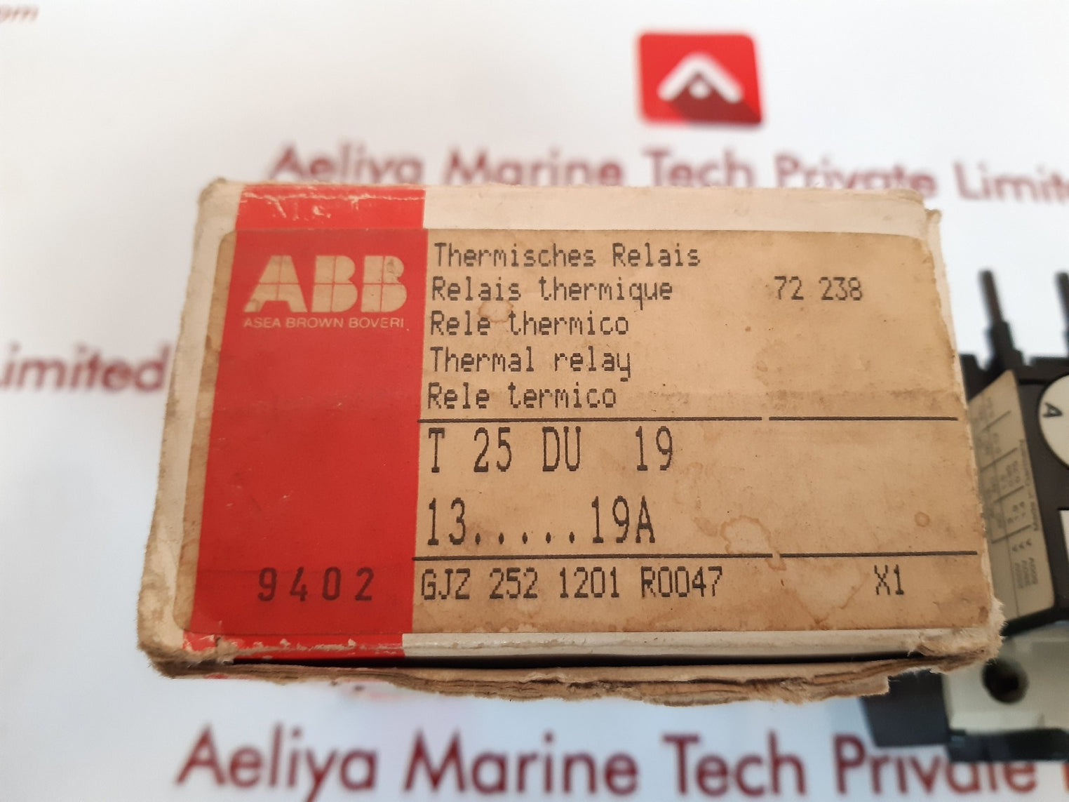 Abb t25 du 19 thermal overload relay
