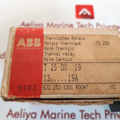 Abb t25 du 19 thermal overload relay