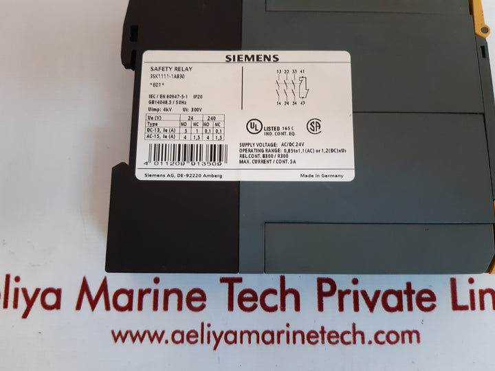 Siemens 3sk1111-1ab30 safety relay 24v
