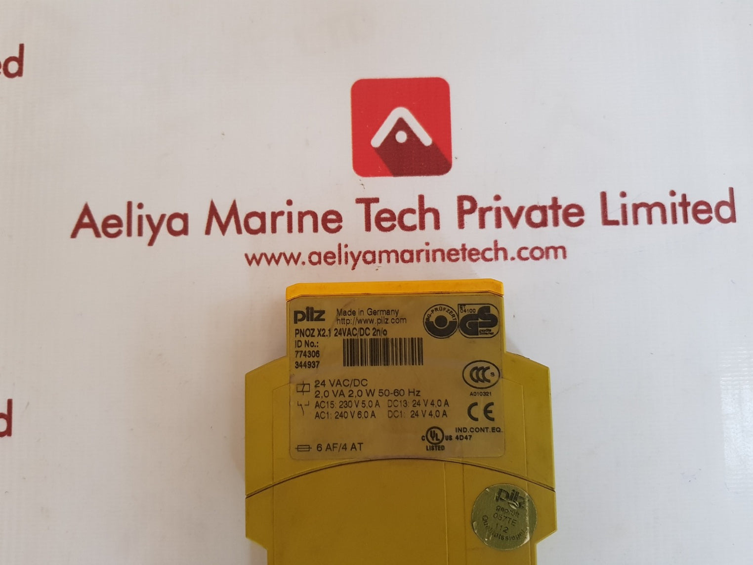 Pilz pnoz x2.1 24vac/dc 2n/o safety relay 774306