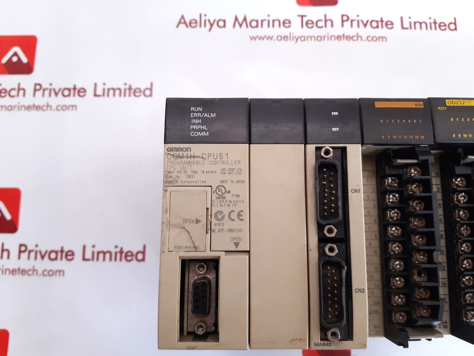 omron cqm1h-cpu51,od212,id212 programmable controller module rack 