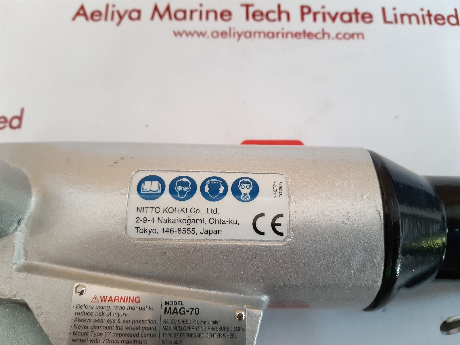 Nitto kohki myton mag-70 pneumatic air angle grinder