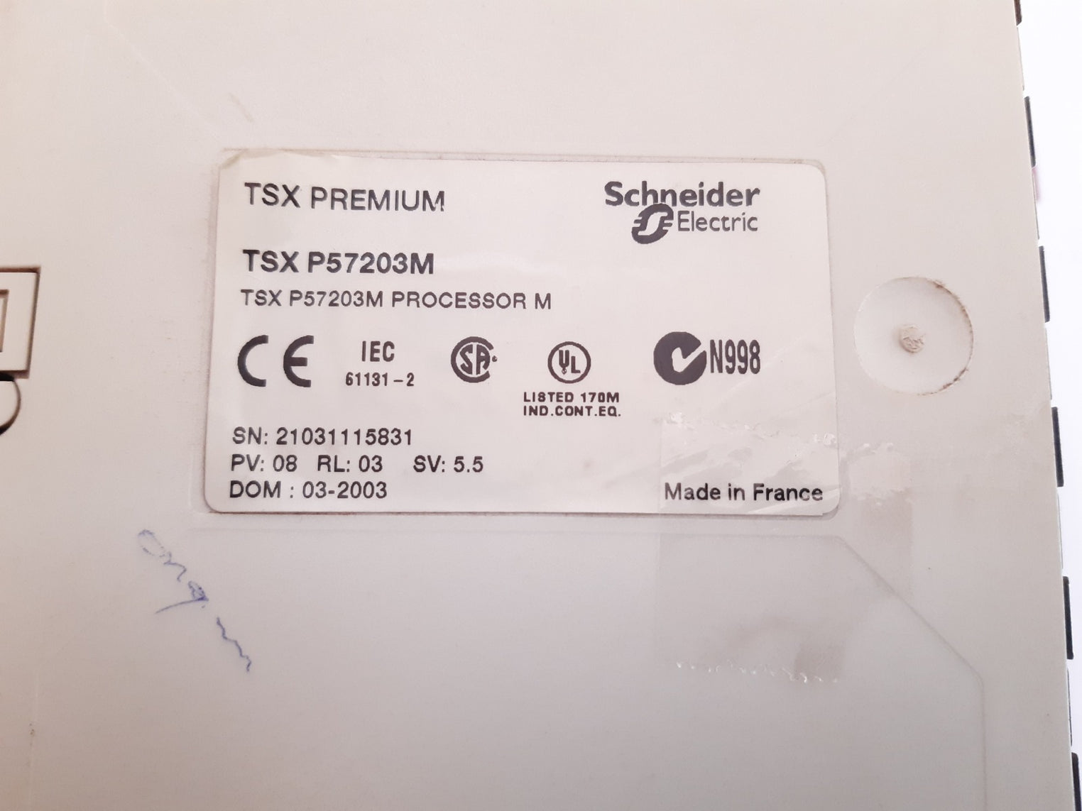 Schneider tsx p57203m plc processor 