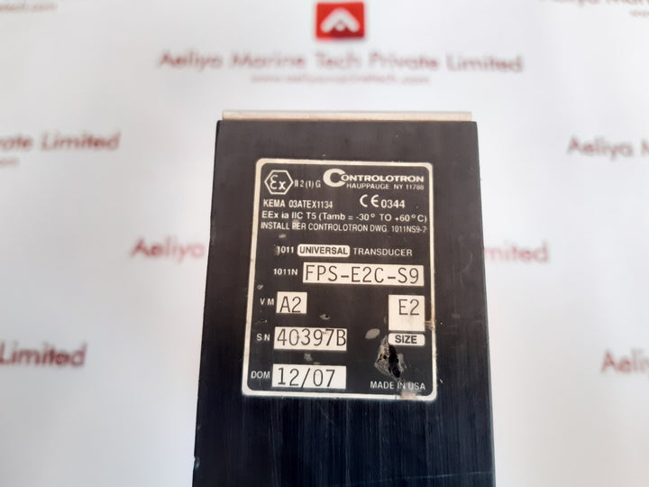 Controlotron 1011n fps-e2c-s9 hi precision transducer 