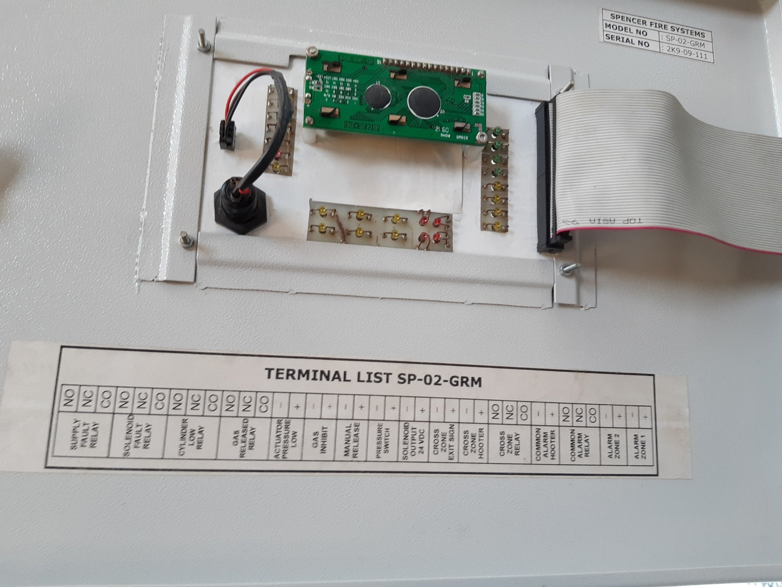 Spencer sp-02-grm fire alarm cum gas release panel 