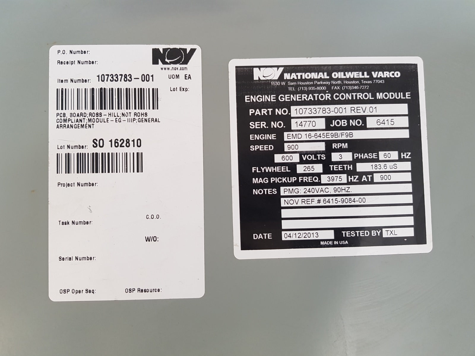 National oilwell varco eg-iiip engine generator control module 6415-9084-00 