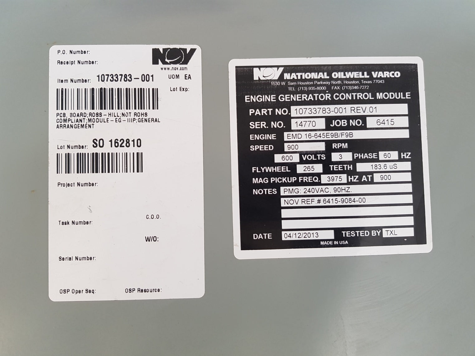 National oilwell varco eg-iiip engine generator control module 6415-9084-00 