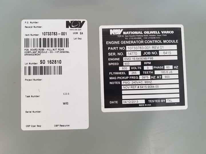 National oilwell varco eg-iiip engine generator control module 6415-9084-00 