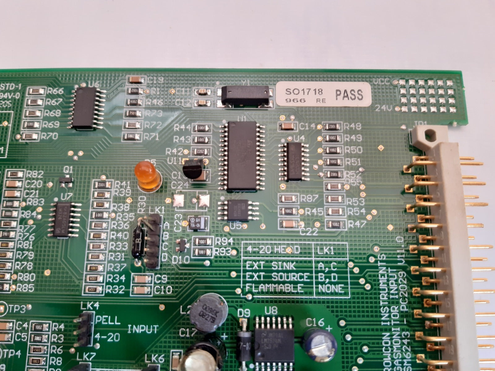 Crowcon sm6243-pc2029 v11.0 gas monitor input card 