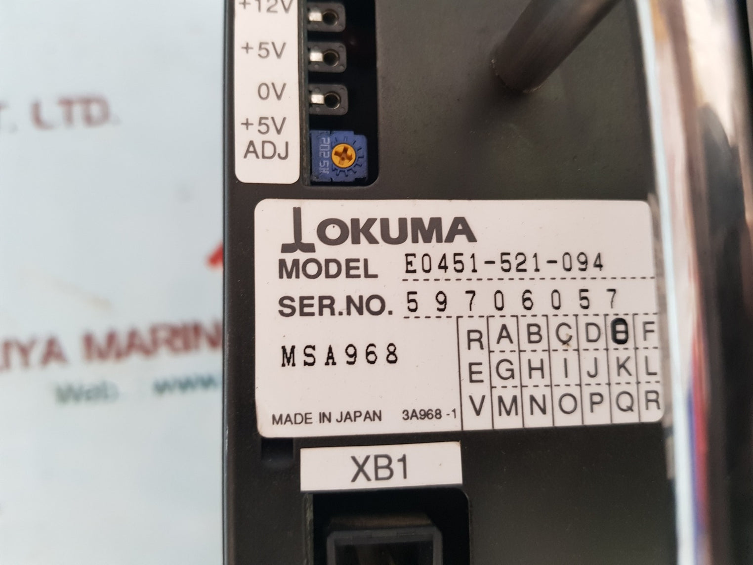 Okuma opus 7000 e7191-855-019-2 cpu/if rack 12 e0451-521-094