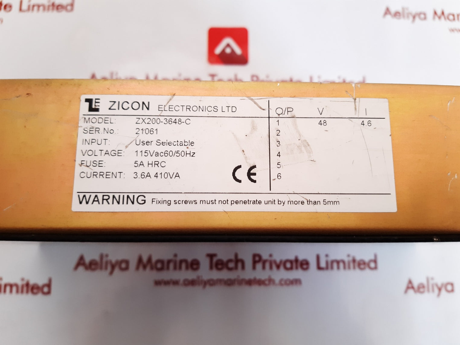 Zicon zx200-3648-c power supply unit 115vac 60/50hz