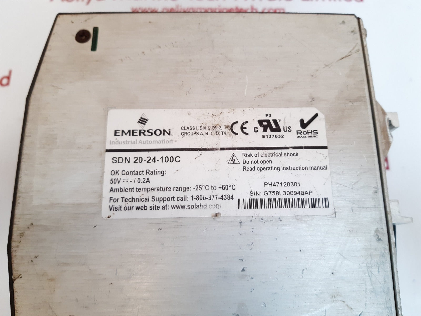 Sola sdn 20-24-100c power supply 100 - 240v ~ 5.6a