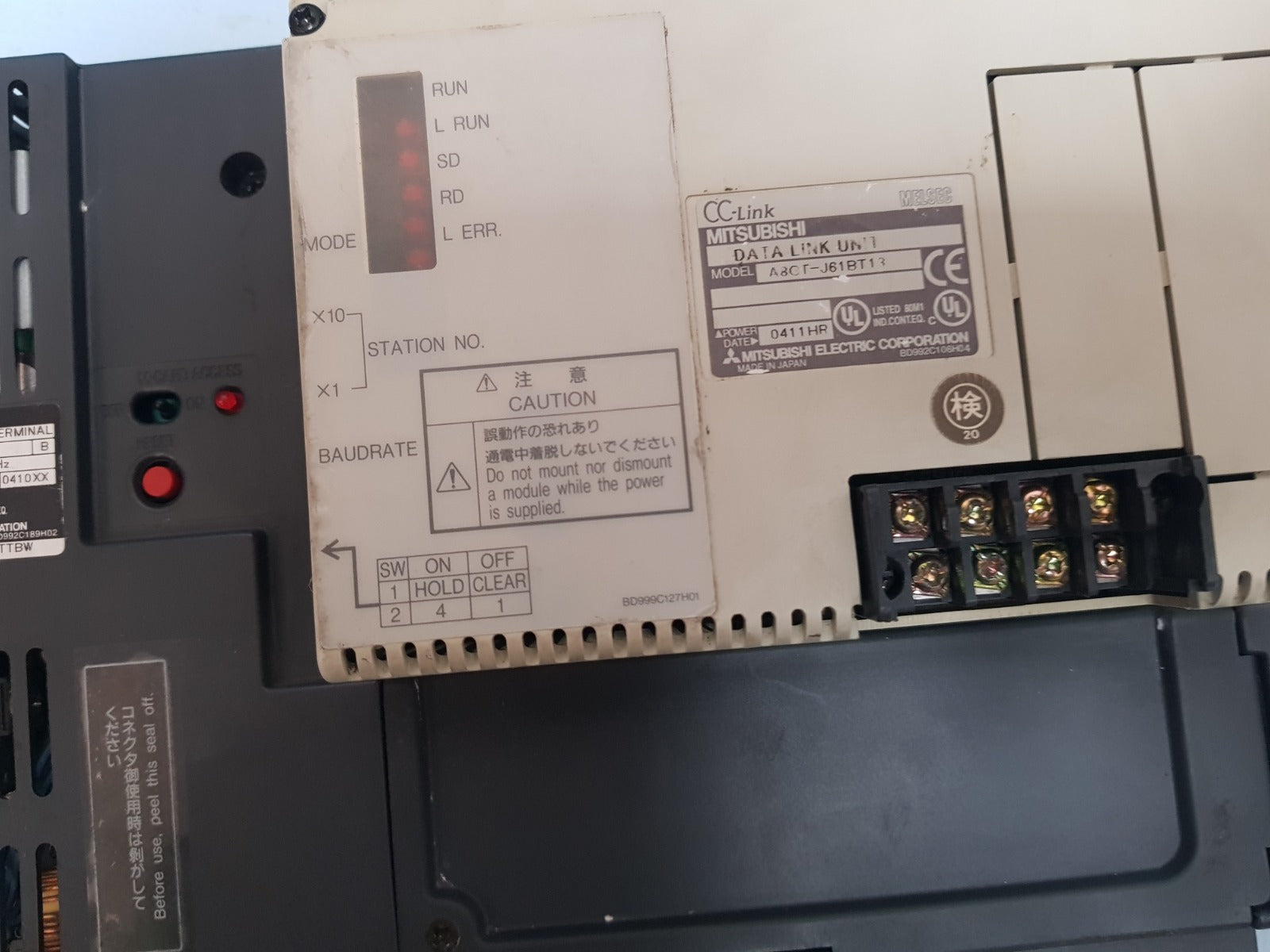 Mitsubishi a975got-tba-b touch screen panel a8ct-j61bt13 data link unit
