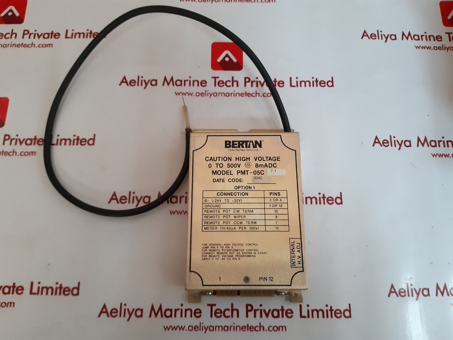Bertan pmt-05c p-1 high voltage power supply 0 to 500v @ 8madc