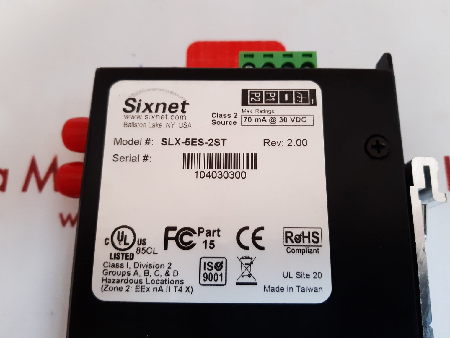 Sixnet slx-5es-2st 5-port industrial ethernet switch