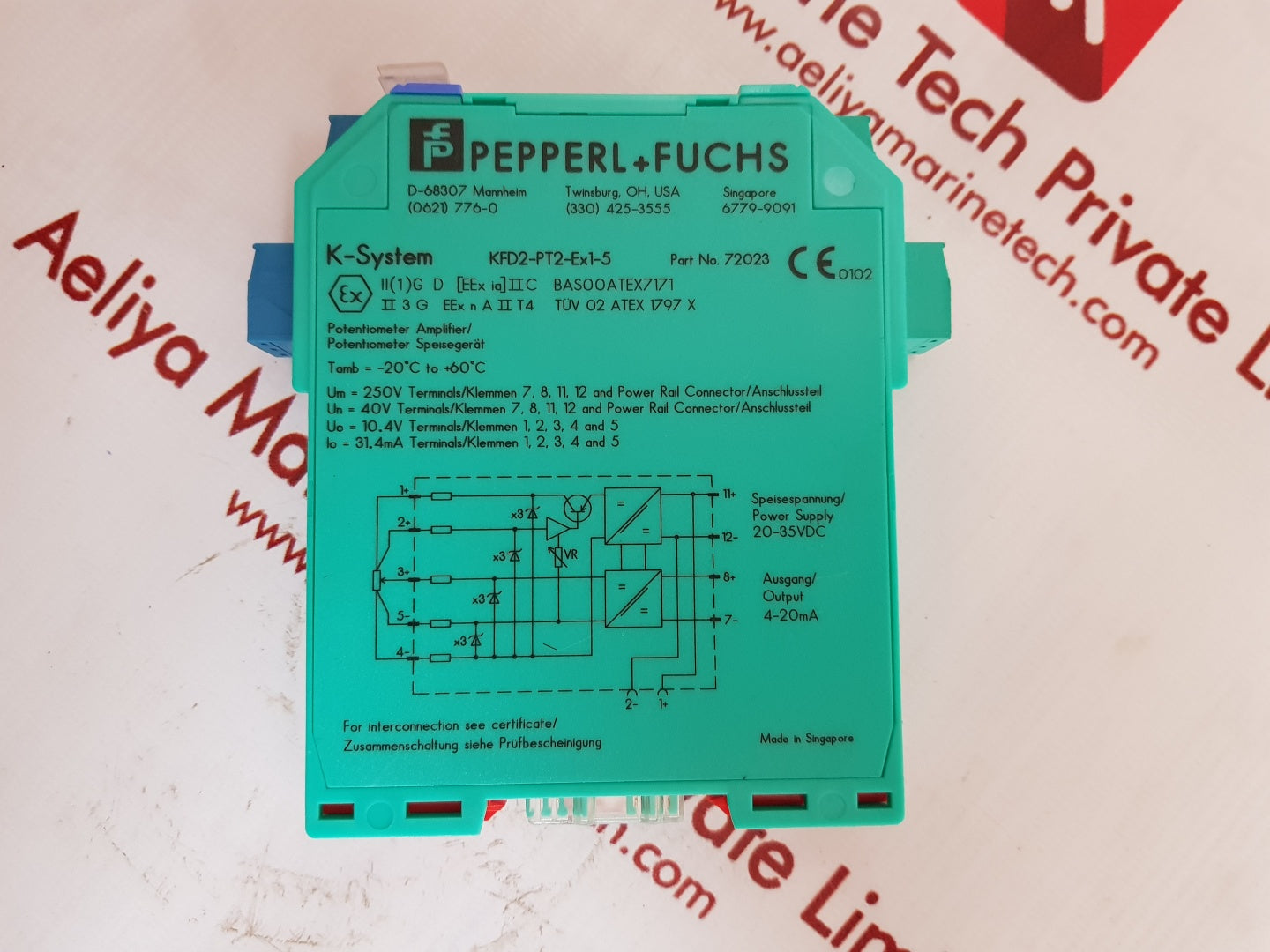 Pepperl+fuchs kfd2-pt2-ex1-5 potentiometer converter 72023