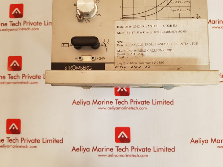 Stromberg spad 3g5 j6 differential relay New