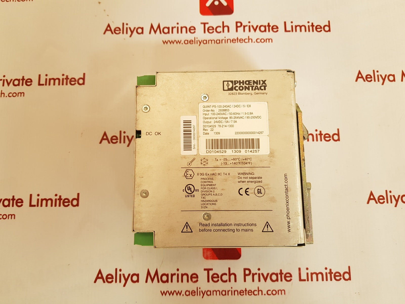 Phoenix contact quint-ps-100-240ac/24dc/5/ex power supply 