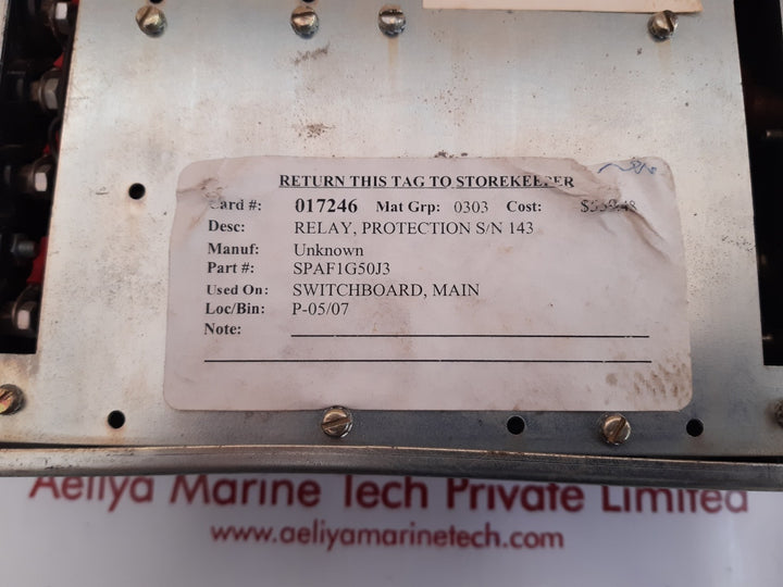 Stromberg spaf1g50j3 protection relay