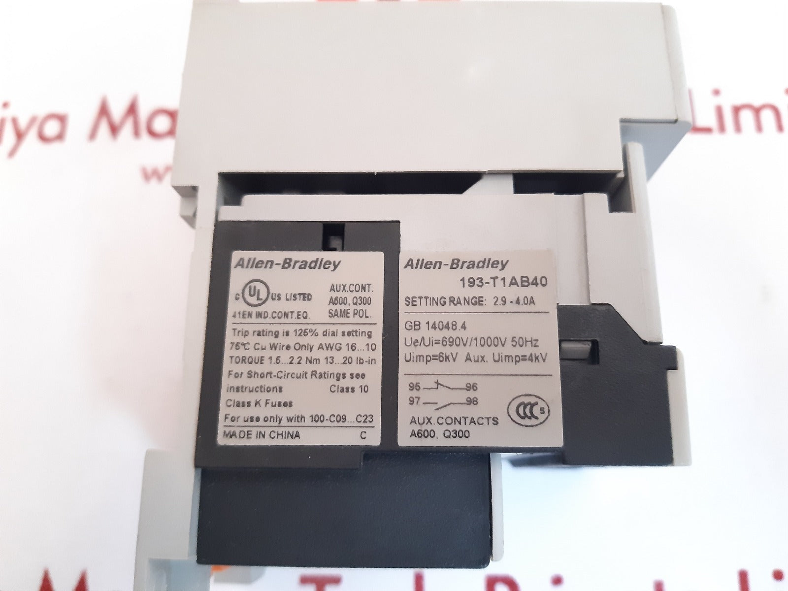 Allen-bradley 193-t1ab40 ser.A thermal overload relay 2.9 - 4.0a