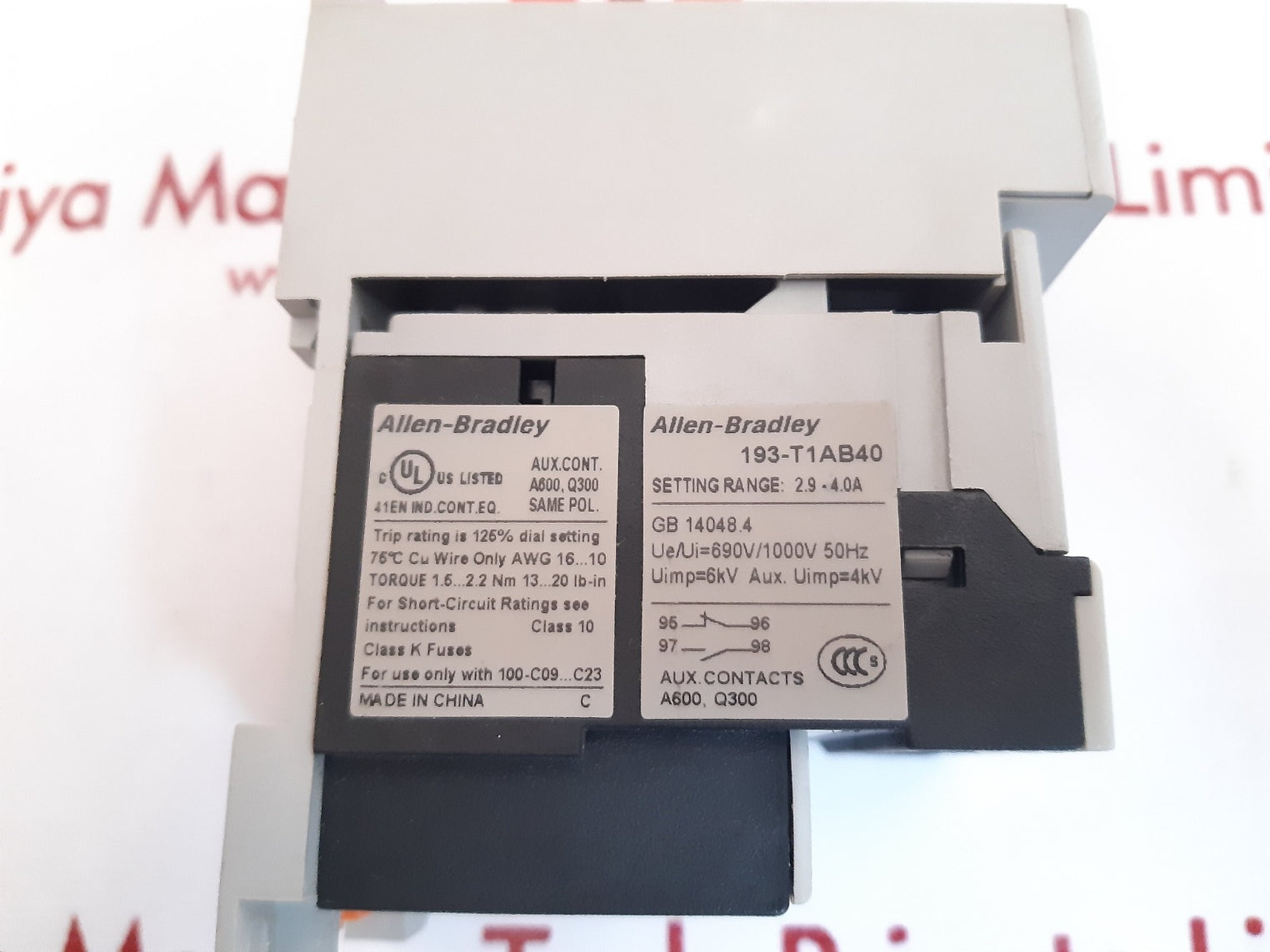 Allen-bradley 193-t1ab40 ser.A thermal overload relay 2.9 - 4.0a