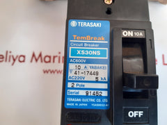 Terasaki xs30ns 2pole circuit breaker 10a ac600v