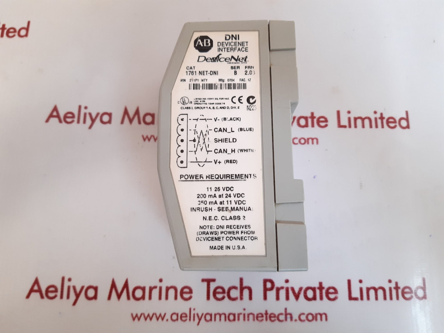 Allen bradley  1761 net-dni ser b devicenet interface frn: 2.03