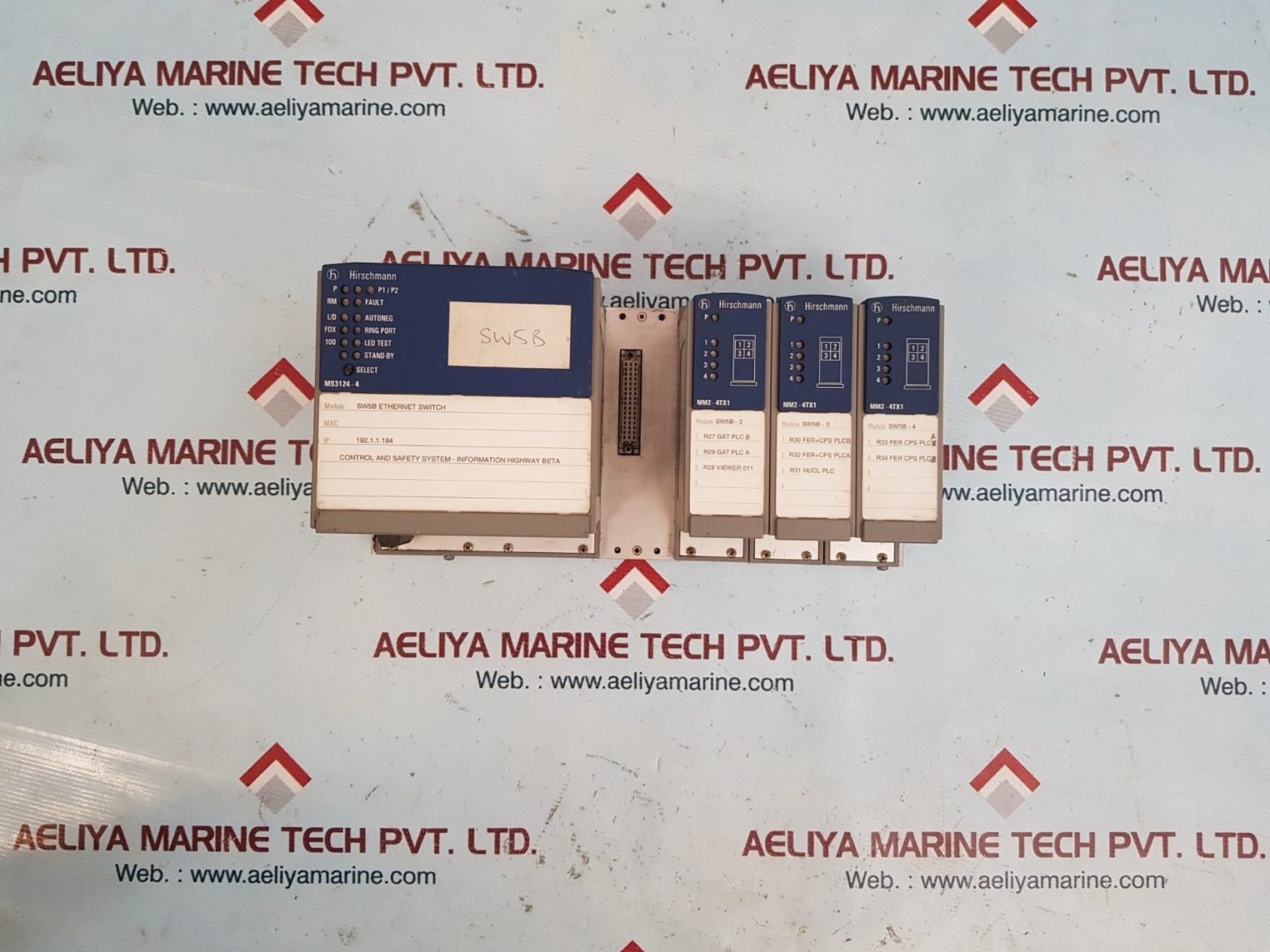 Hirschmann ms3124-4 mice switching module with mm2-4tx1 mice media module