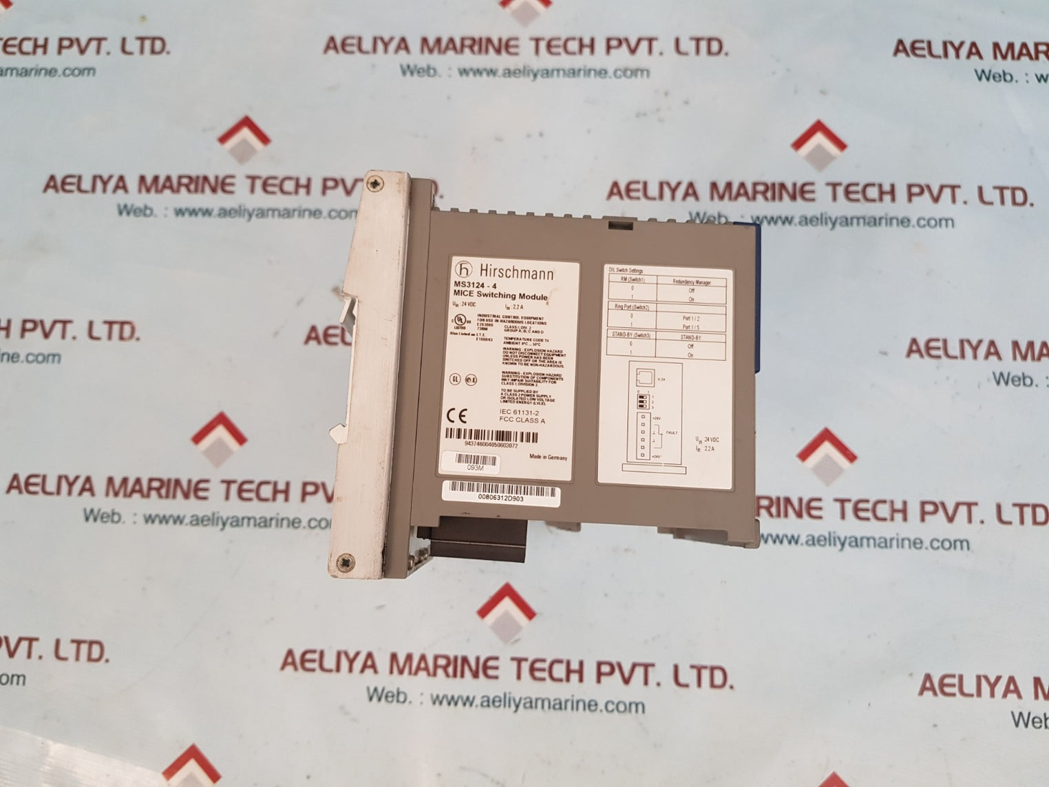 Hirschmann ms3124-4 mice switching module with mm2-4tx1 mice media module