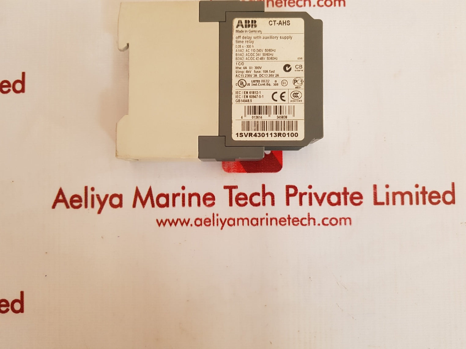 Abb ct-ahs off delay with auxiliary supply time relay 1svr430113r0100