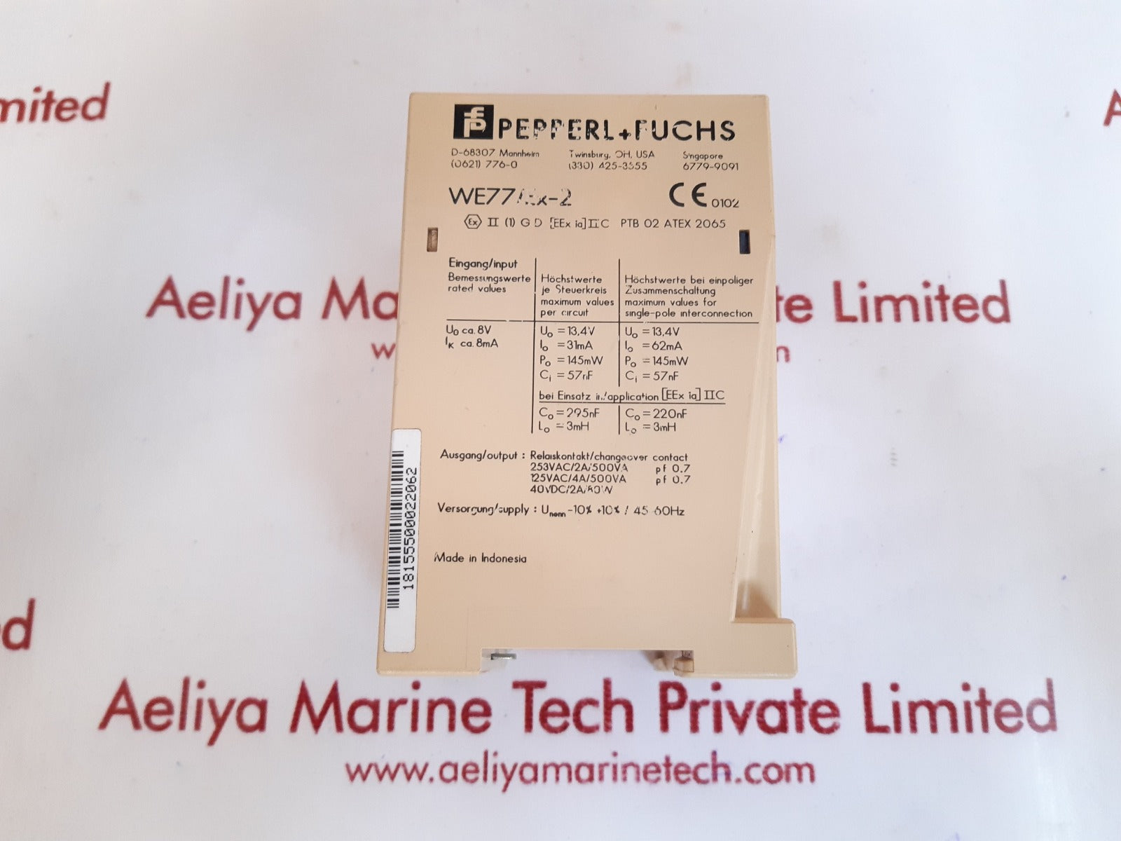 Pepperl+fuchs we77/ex-2 switch amplifier 129198