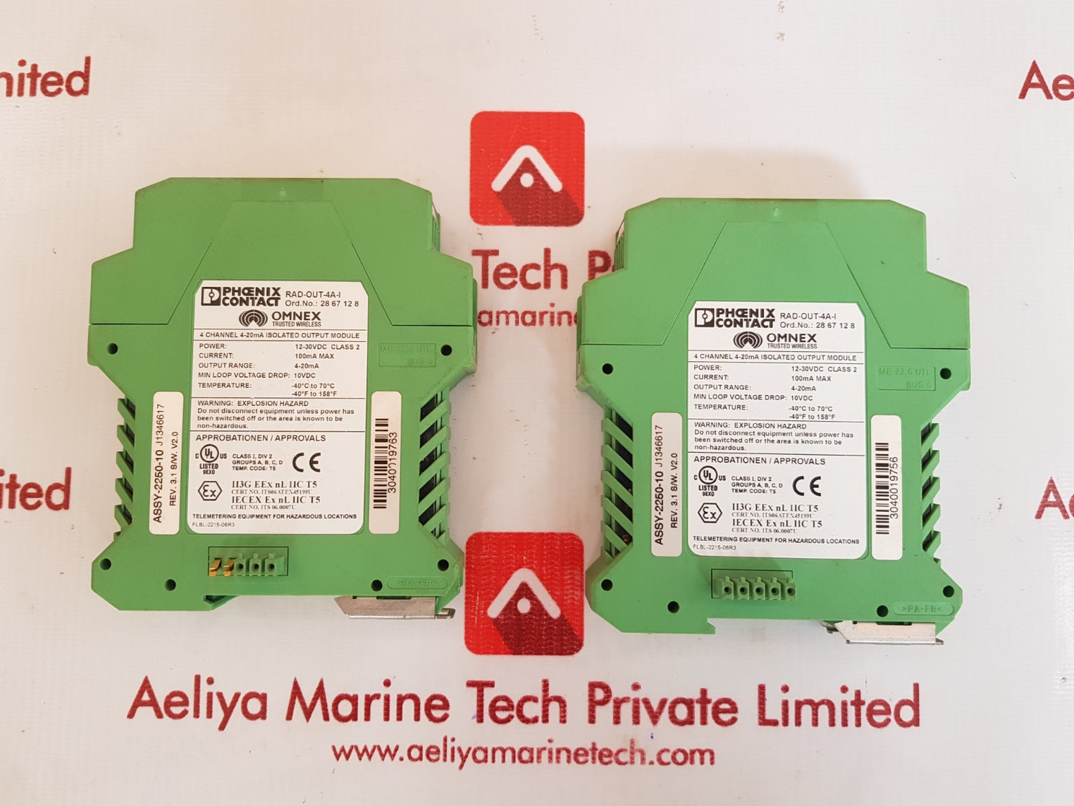 Phoenix contact rad-out-4a-i channel analog output extention module 