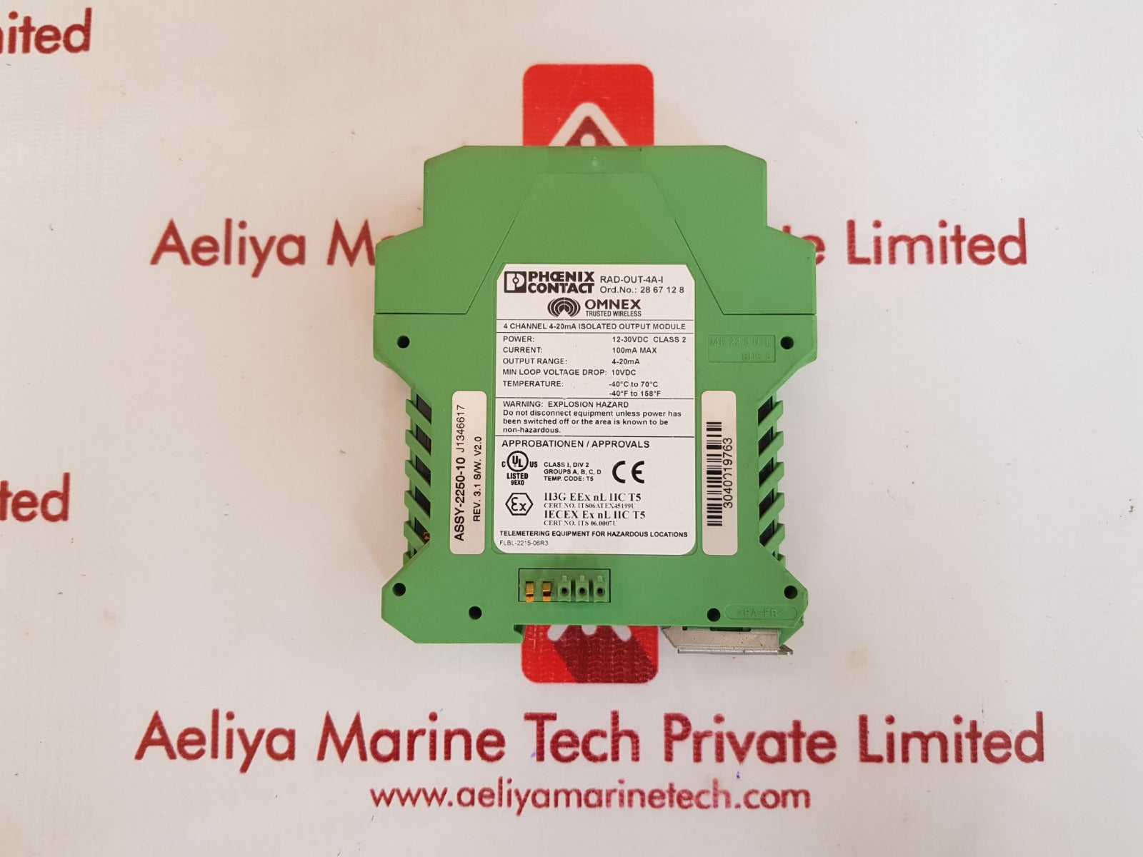 Phoenix contact rad-out-4a-i channel analog output extention module 