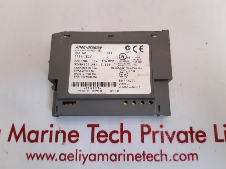 Allen-bradley 1734-ie2v analog voltage input module ser. c